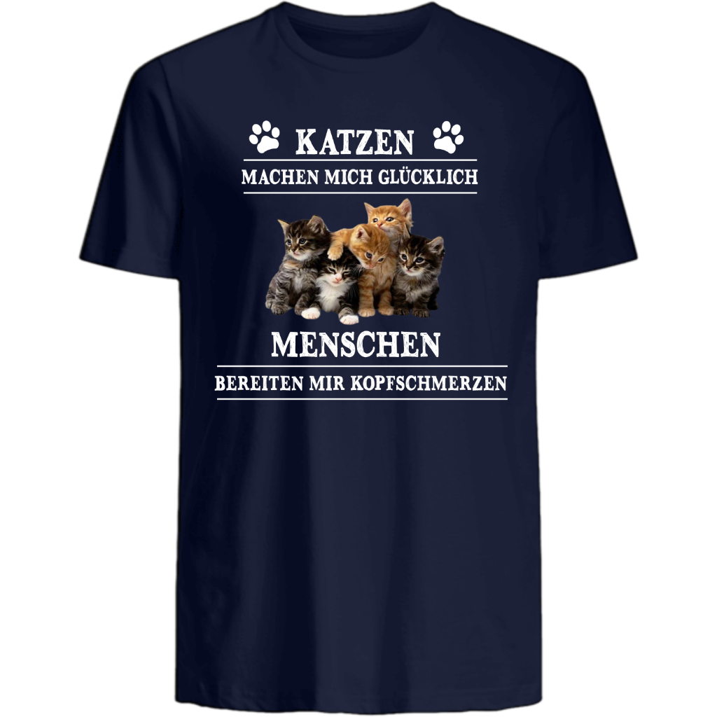 Katzen machen mich glücklich - Shirt - Katzenlover