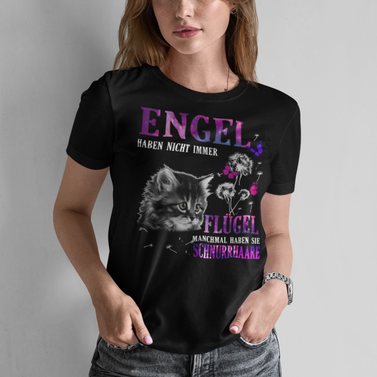 Engel haben Schnurrhaare - Shirt - Katzenlover