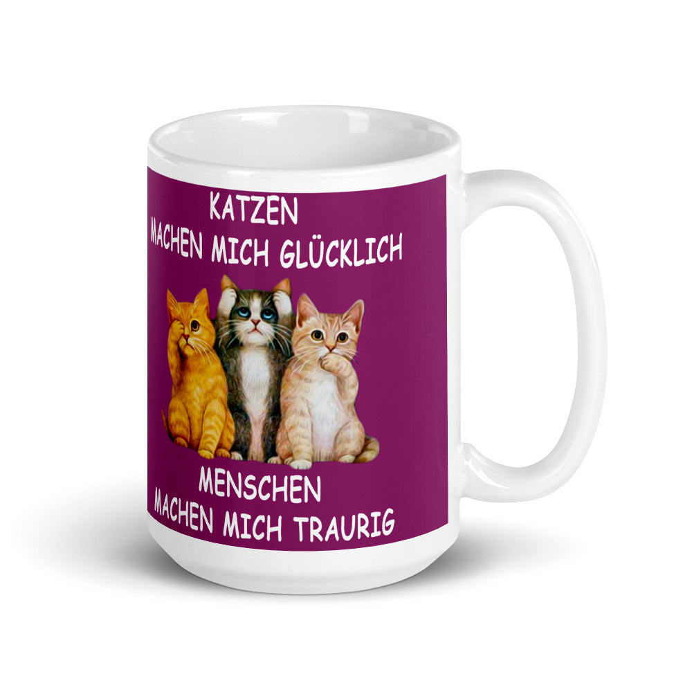 Katzen machen mich Glücklich - Tasse - Katzenlover