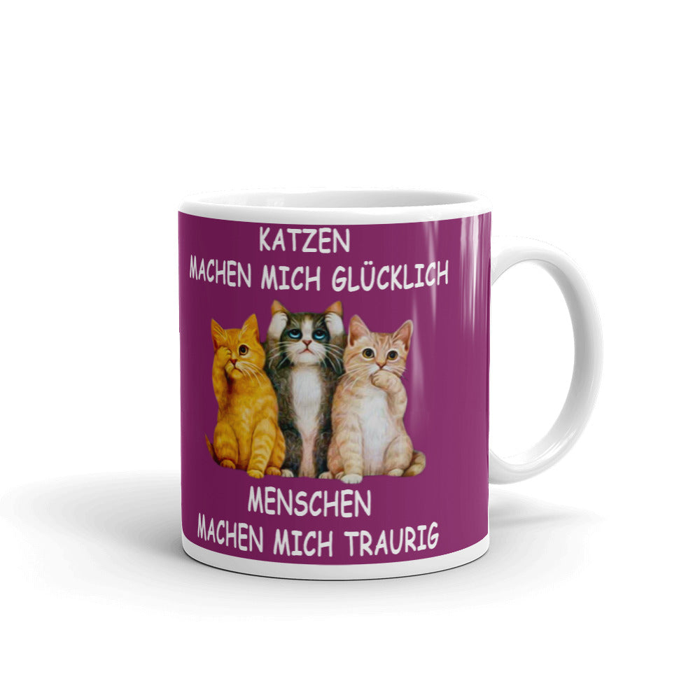 Katzen machen mich Glücklich - Tasse - Katzenlover