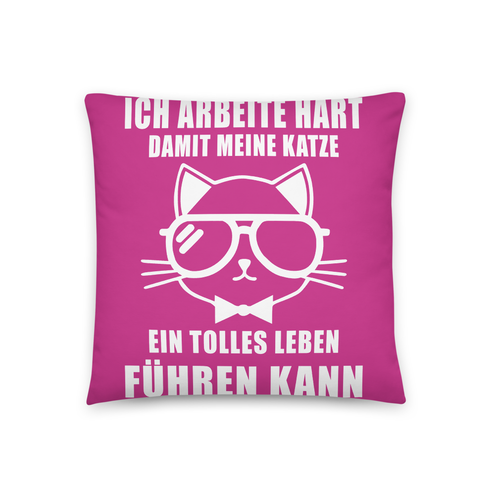 Ich arbeite hart - Kissen - Katzenlover
