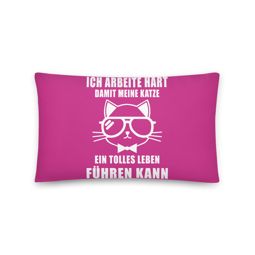 Ich arbeite hart - Kissen - Katzenlover