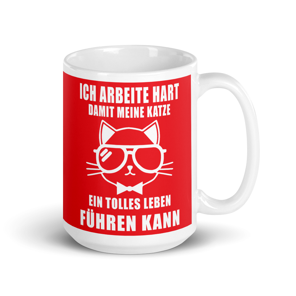 Ich arbeite hart - Tasse - Katzenlover