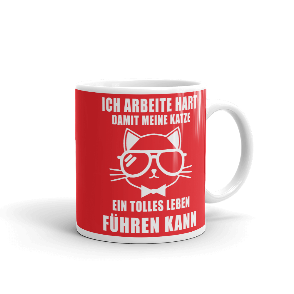 Ich arbeite hart - Tasse - Katzenlover