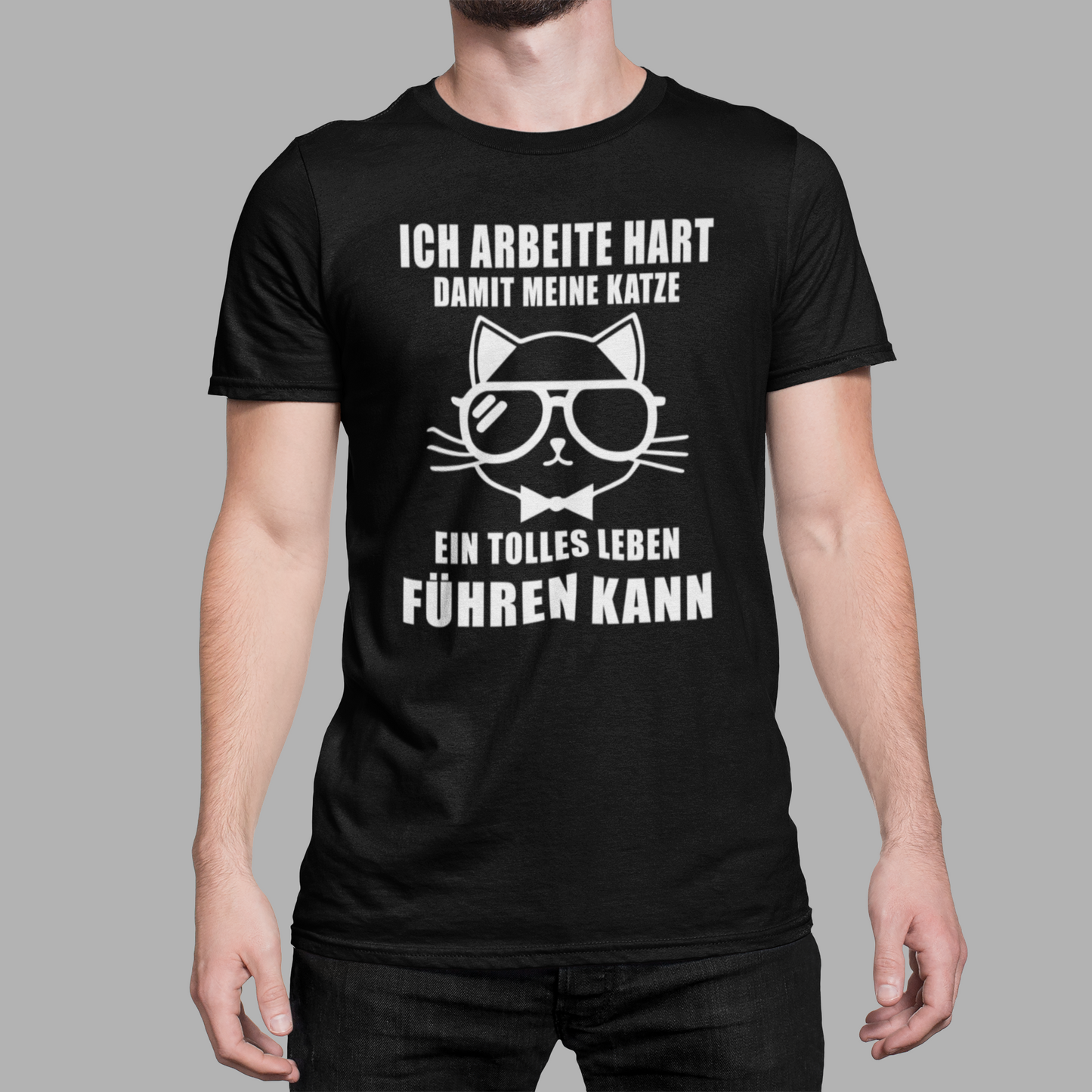 Ich arbeite hart für meine Katze - Shirt - Katzenlover