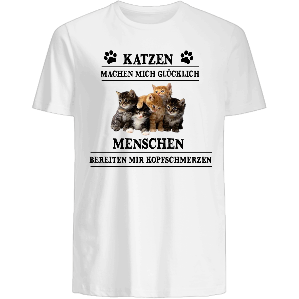 Katzen machen mich glücklich - Shirt - Katzenlover