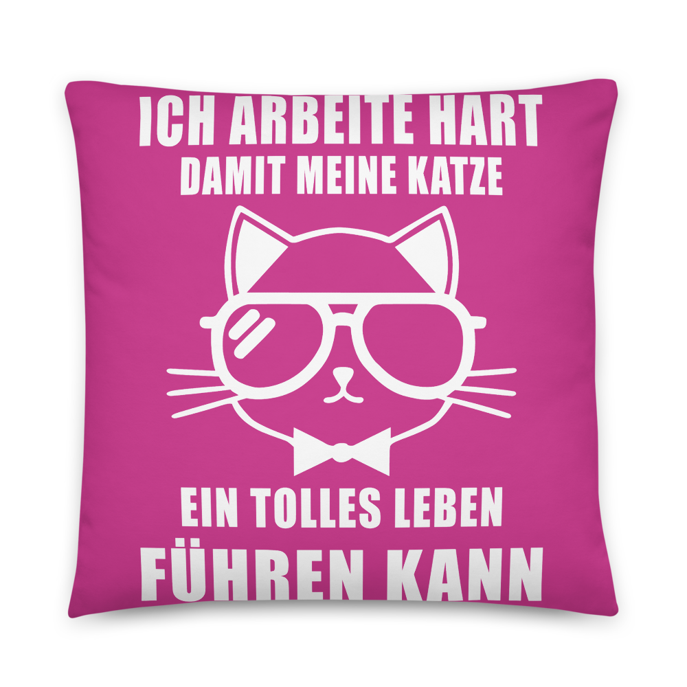 Ich arbeite hart - Kissen - Katzenlover