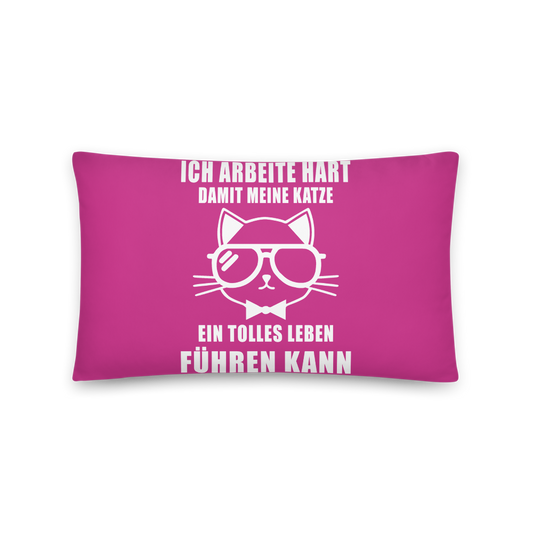 Ich arbeite hart - Kissen - Katzenlover